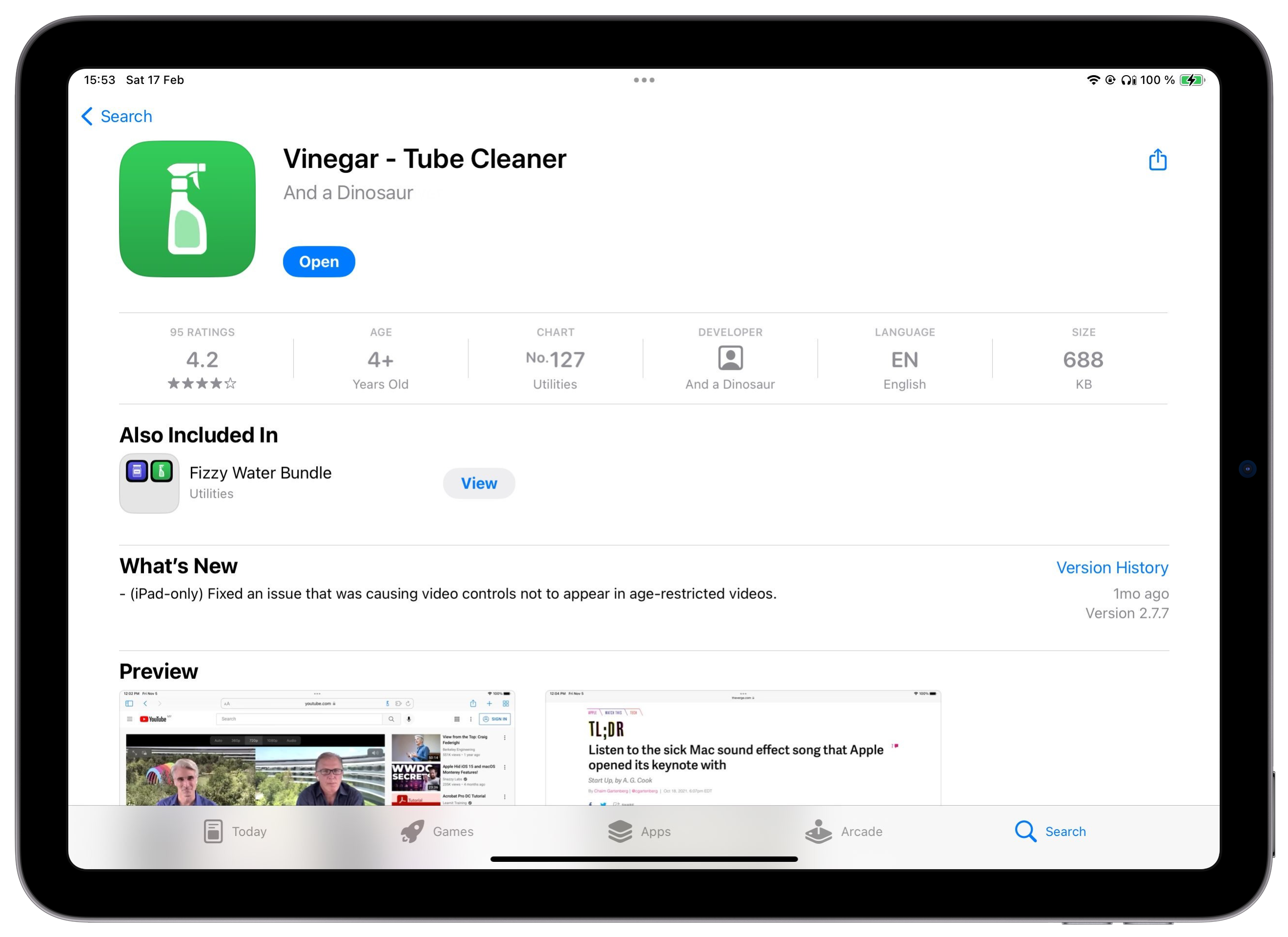 L'application ou l'extension Vinegar sur l'App Store © Apple